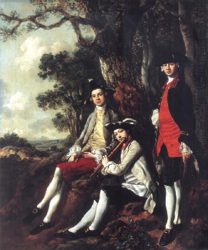 Thomas Gainsborough Peter Darnell Muilman Charles Crokatt and William Keable in a Landscape china oil painting image
